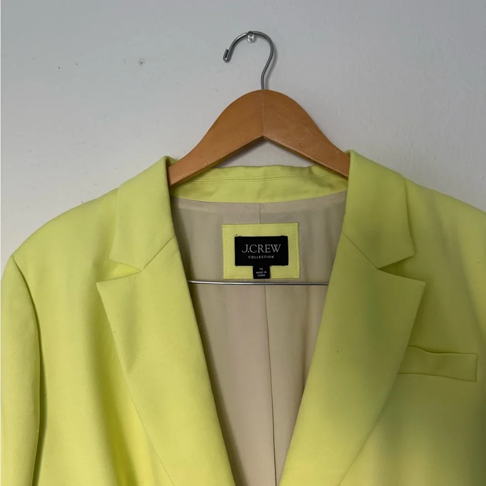 J. Crew Women's Cropped Lime Green Blazer - Picture 3 of 5